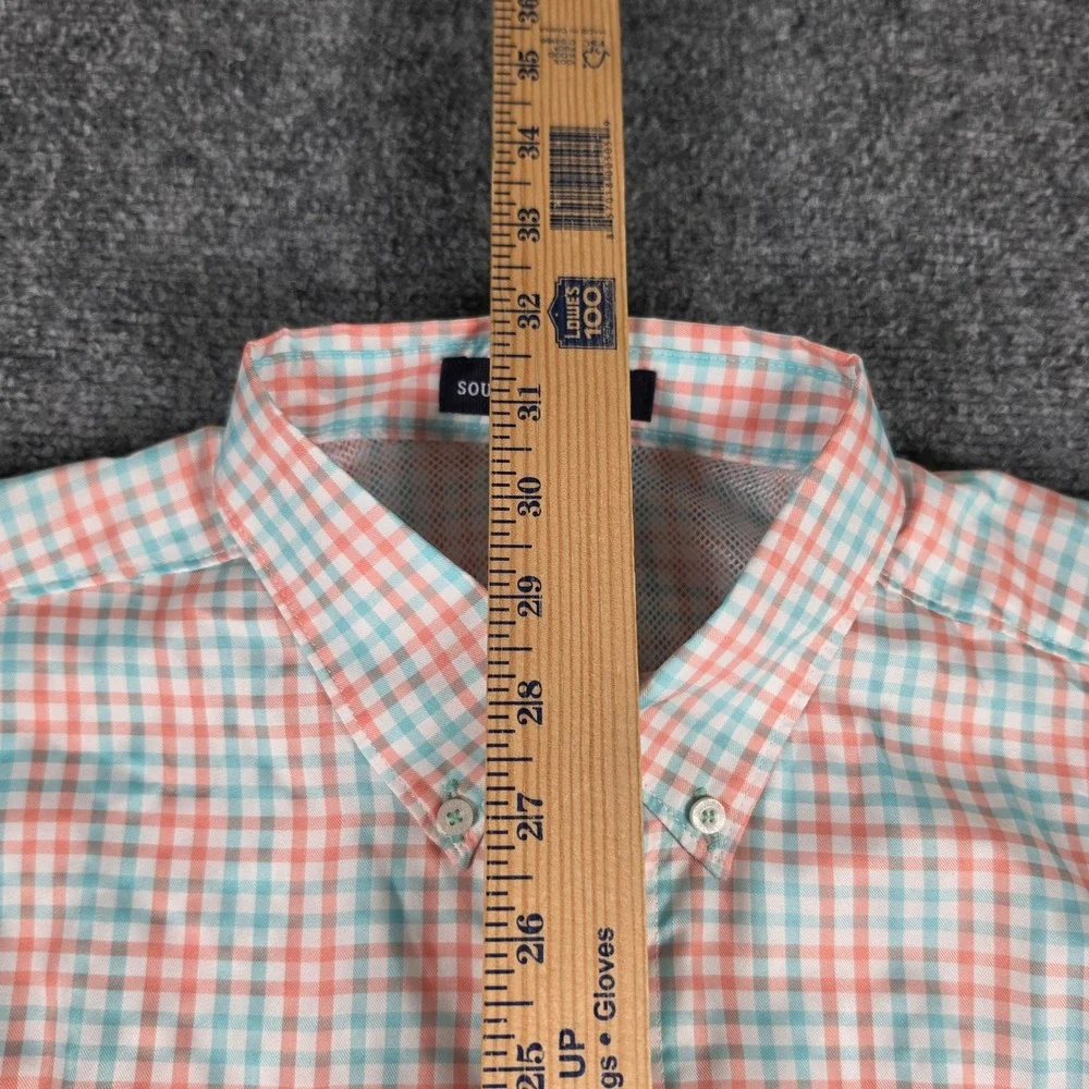 Southern Marsh‎ Harbor Cay Shirt Mens M Melon Teal Drake Grid Fieldtec NWT